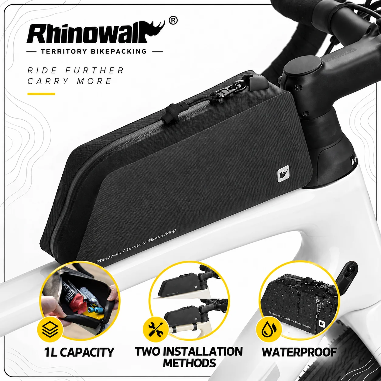 Cycling Gear Duffle - Водонепроницаемая сумка Rhinowalk для верхней трубы