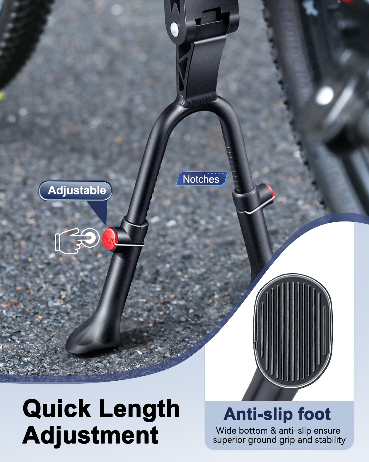 Регулируемая двойная подставка – обзор и цена Bicycle Kickstand